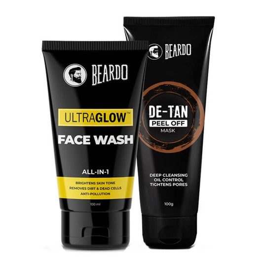 Beardo Ultraglow Face Wash & De-Tan Peel Off Mask Combo - Grab2buy
