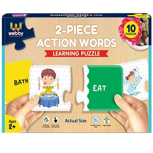 Webby Action Words 2 Pieces Learning Pack Jigsaw Puzzle For Kids Grab2Buy Webby Grab2Buy