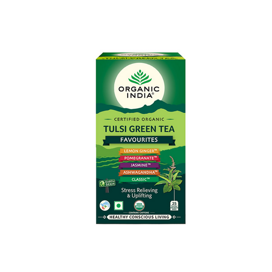 Organic India Tulsi Green Tea Favourites | Certified Organic Herbal Tea Variety Pack