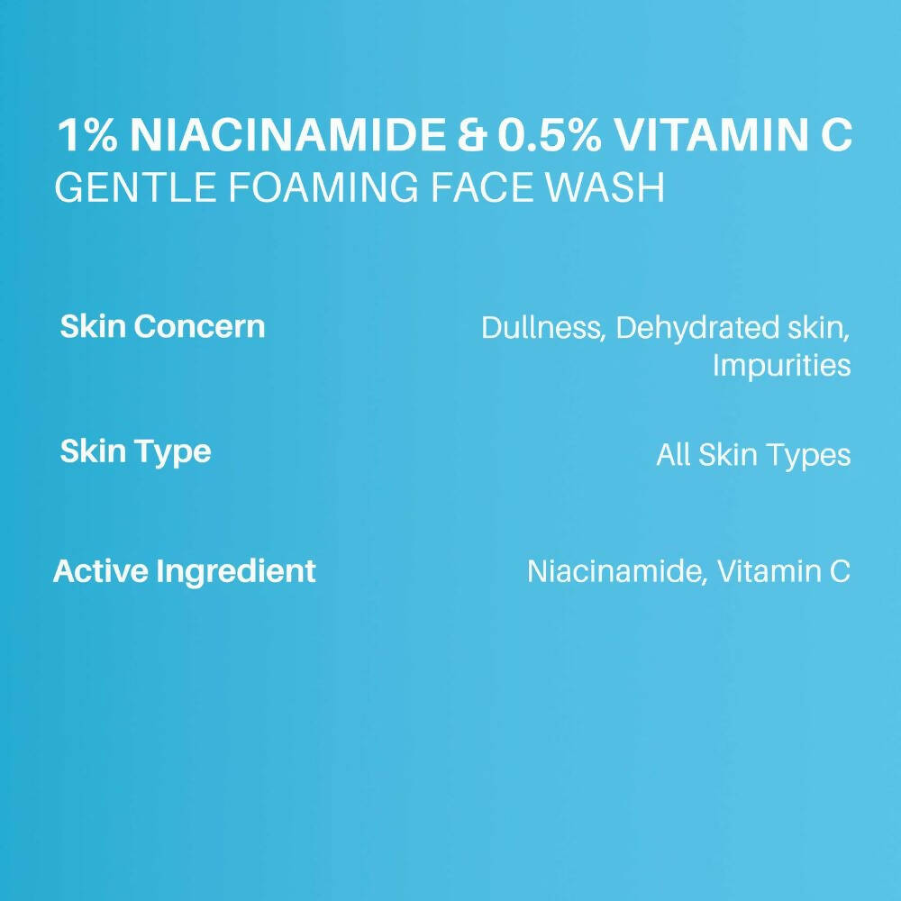 Dermdoc 1% Niacinamide & 0.5% Vitamin C Gentle Foaming Face Wash - Grab2buy