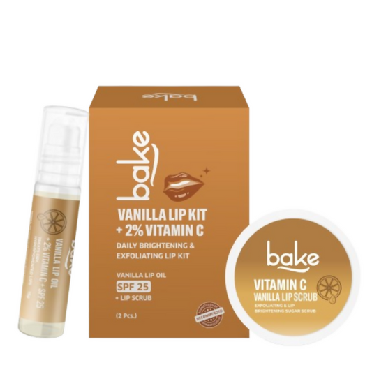 Bake Vitamin C Vanilla Lip Kit With Lip Balm SPF 25 & Lip Scrub For Dark & Pigmented Lips Grab2Buy Bake Grab2Buy