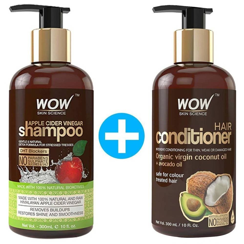 Wow Skin Science Apple Cider Vinegar Shampoo and Hair Conditioner Combo - Grab2buy