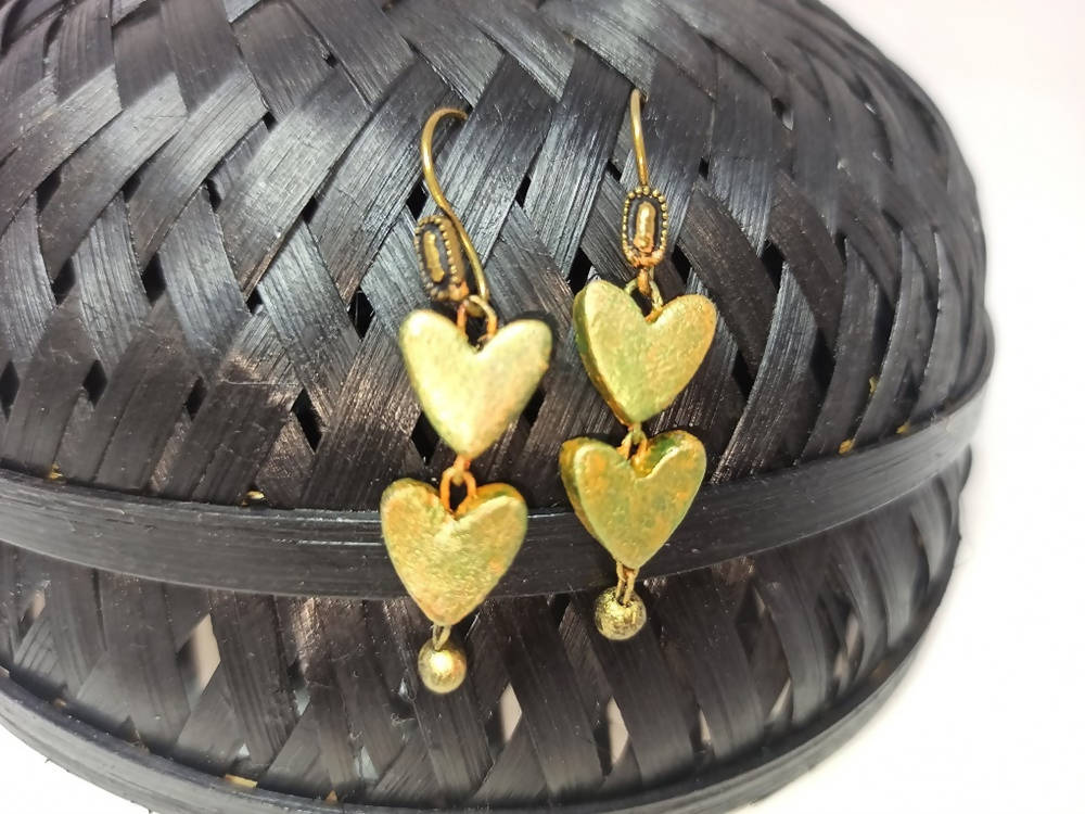 Terracotta Lovely Heart Shaped Hangings-Mehndi Green