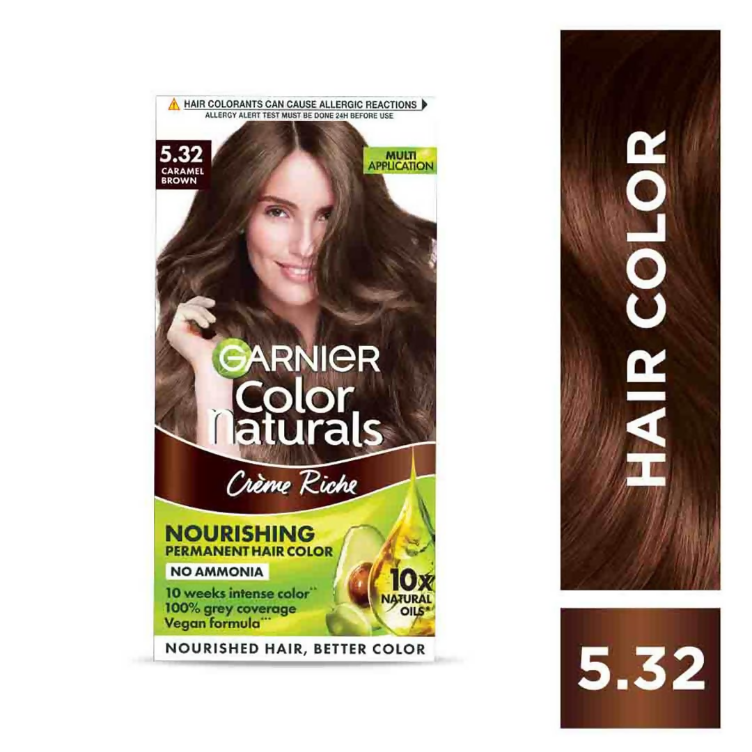 Garnier Color Naturals Creme Riche Hair Color - Shade 5.32 Caramel Brown - Grab2buy