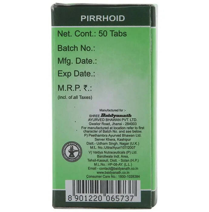 Baidyanath Jhansi Pirrhoid Tablets - Grab2buy