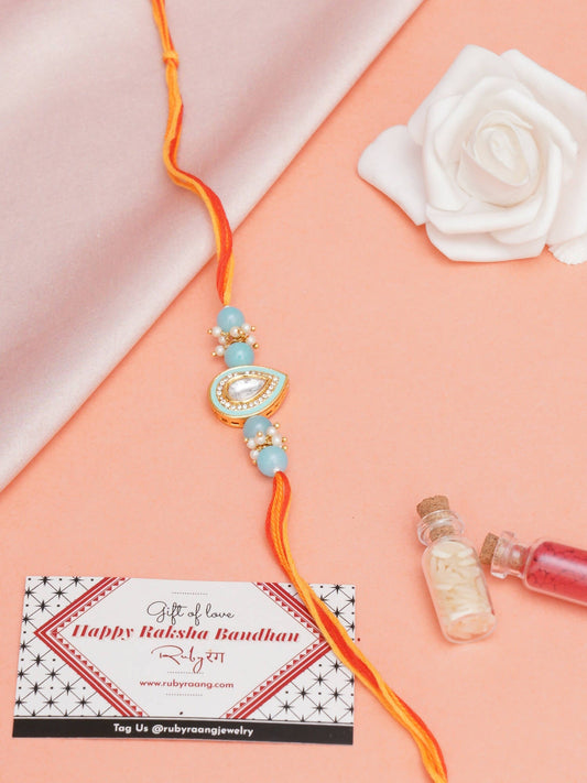 Designer kundan Rakhi - Ruby Raang