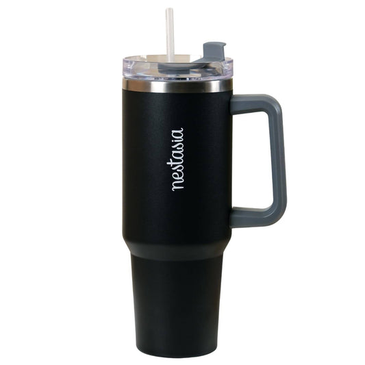 Grab2Buy Tumbler with Handle Straw & Lid - 1.2L (Black) Grab2Buy Nestasia Grab2Buy