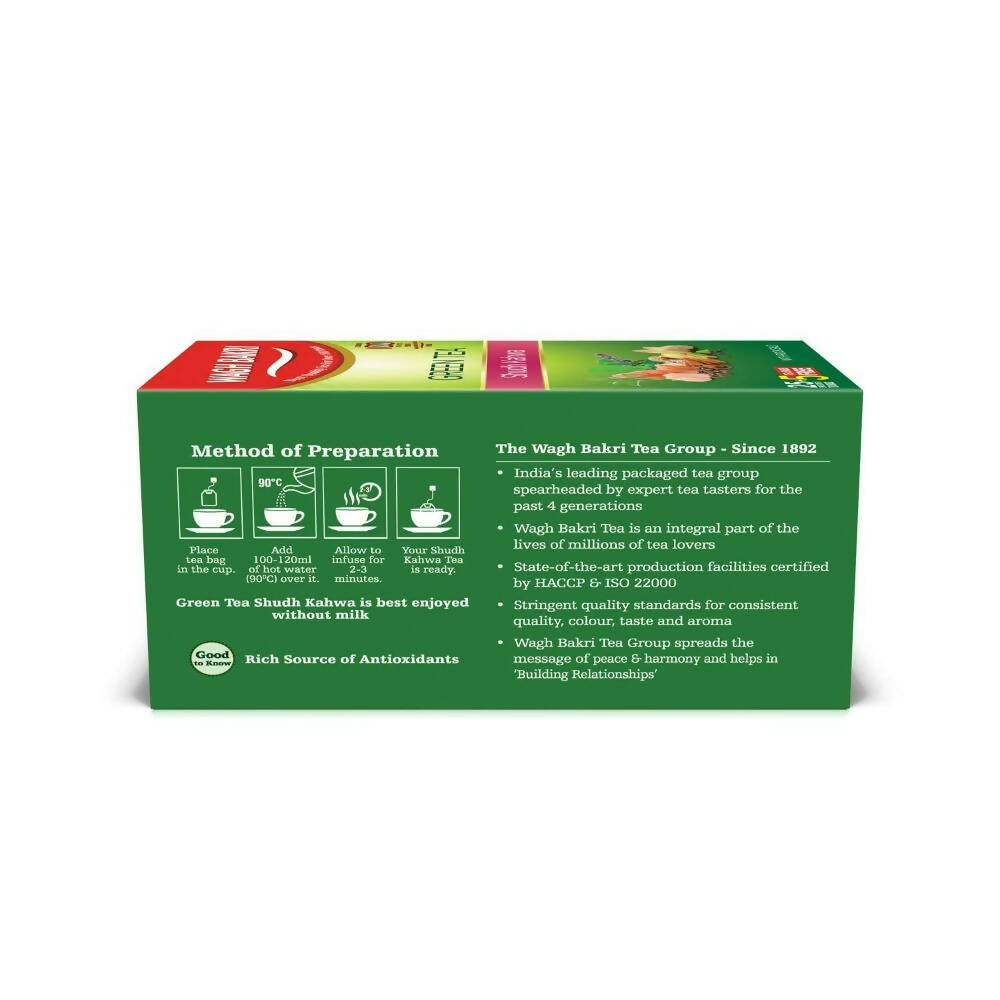 Wagh Bakri Shudh Kahwa Green Tea Bags - Grab2buy