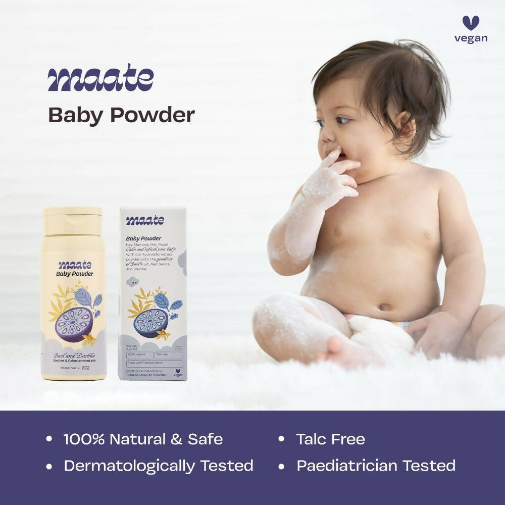 Maate Talc Free Natural & Ayurvedic Baby Powder - Grab2buy