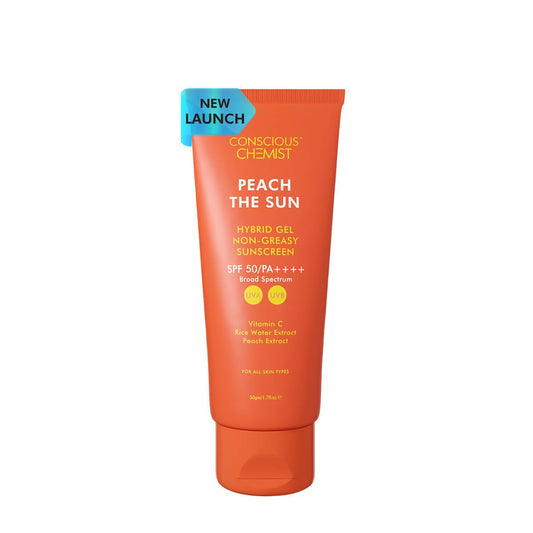 Conscious Chemist Peach The Sun Hybrid Gel Sunscreen SPF 50 PA ++++ Grab2Buy Conscious Chemist Grab2Buy