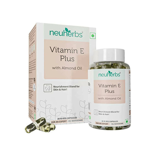 Neuherbs Vitamin E Plus Veg Capsules With Almond Oil - Grab2buy