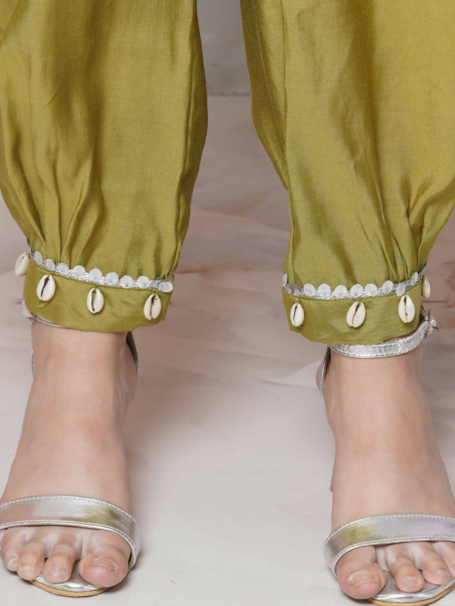 Women Republic Green Art Silk Embroidered Kurta with Afghani Salwar - Grab2buy