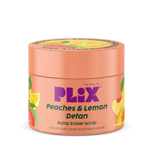 PLIX The Plant Fix Peaches & Lemon Detan Bump Eraser Scrub - Removes Tan & Restores Skin’s Moisture, Reduces Dark Spots Grab2Buy PLIX The Plant Fix Grab2Buy