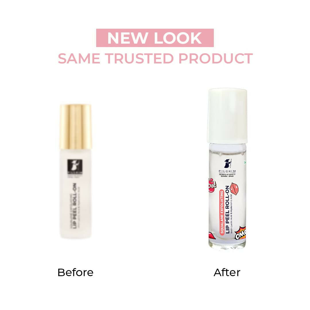 Pilgrim Spanish Lip Peel Roll-on with Lactic Acid & Hyaluronic Acid For Soft & Glossy Lips, Hydrating Dry & Flaky Lips - Grab2buy
