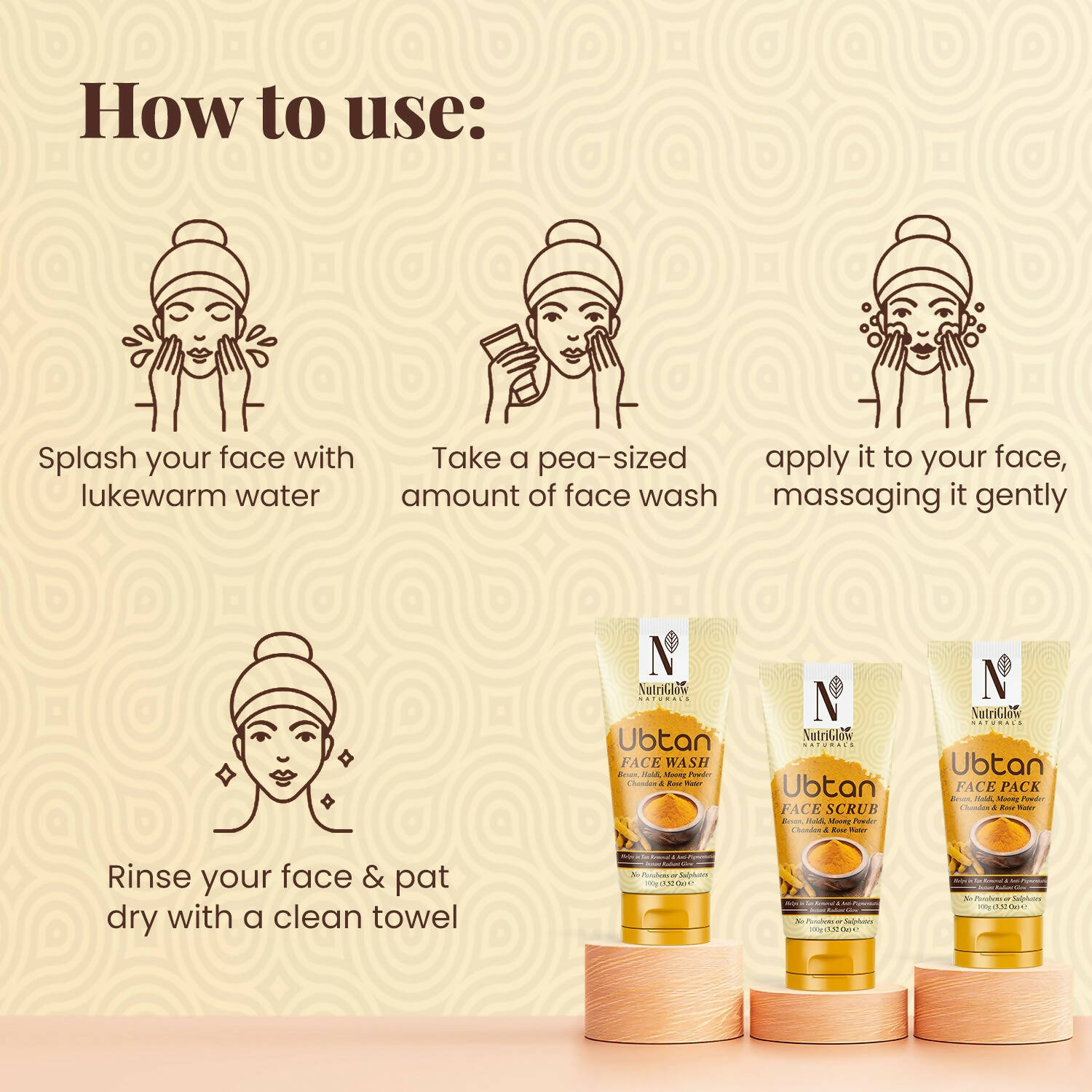 NutriGlow NATURAL'S Ubtan Face Wash - Grab2buy