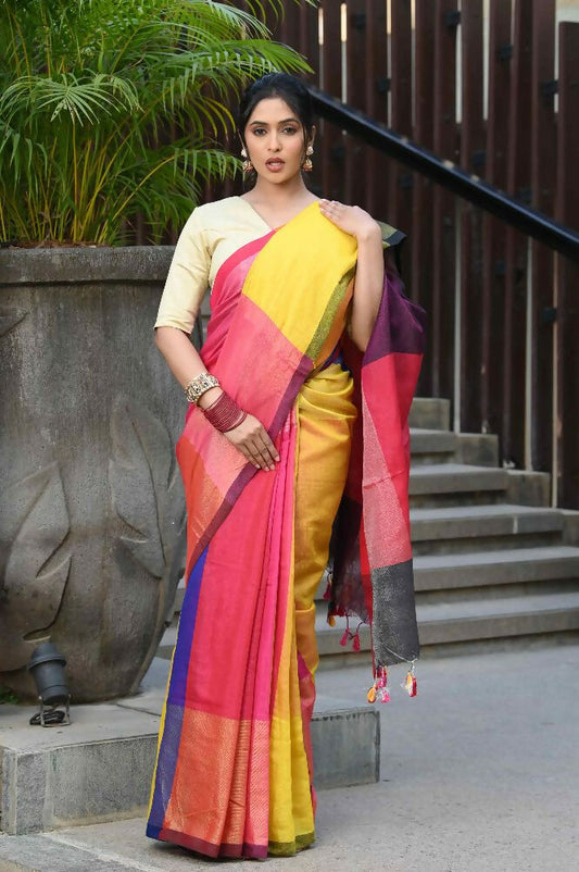 Beatitude Multicolor Tissue Silk Saree