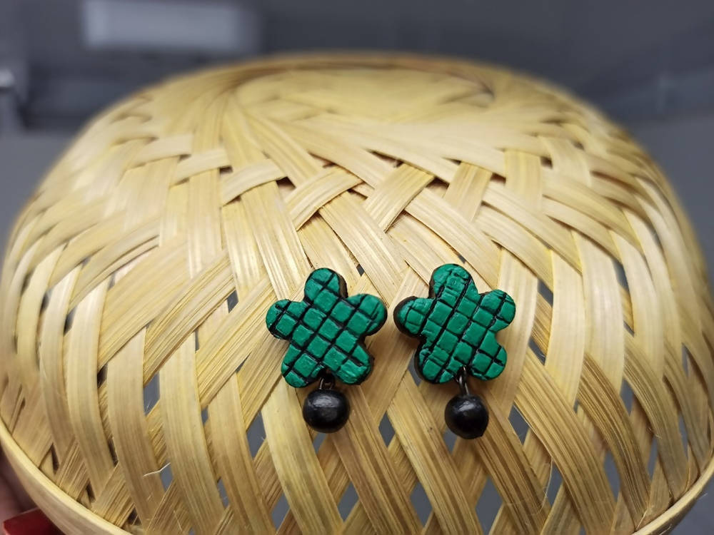 Terracotta Star Studs With Drops