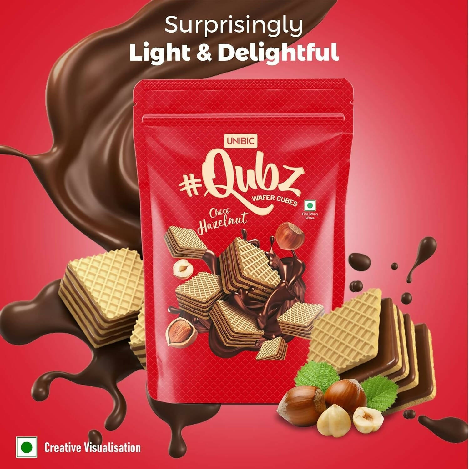 Unibic Qubz Wafer Biscuits Hazelnut Flavour - Grab2buy