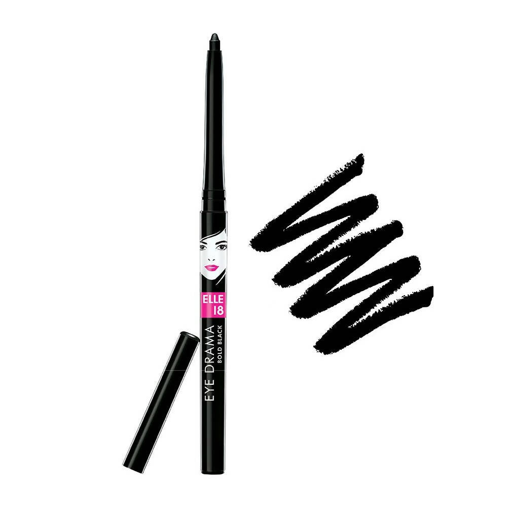 Elle 18 Eye Drama Kajal-Bold Black - Grab2buy
