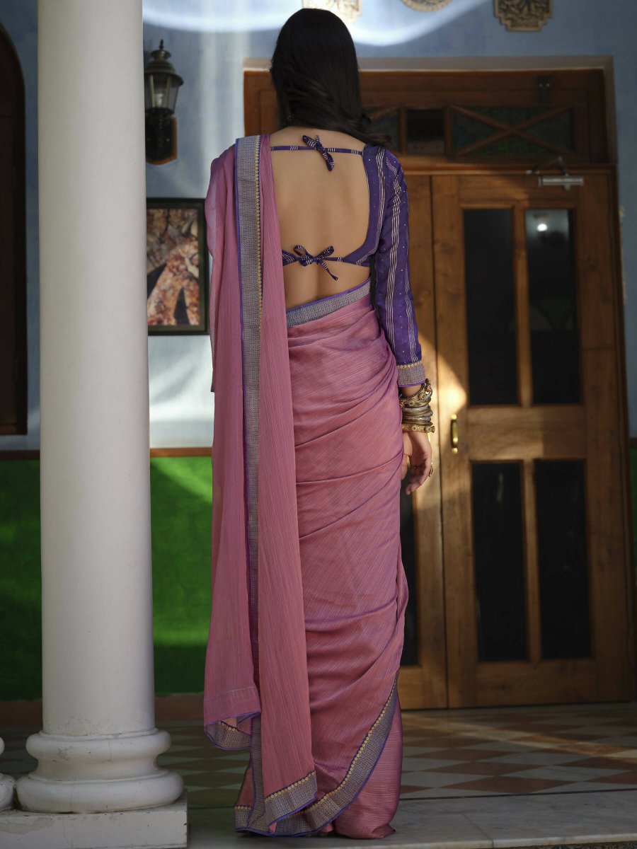 Aastha Fashion Women's Magenta Art Silk Woven Saree with Blouse - Grab2buy