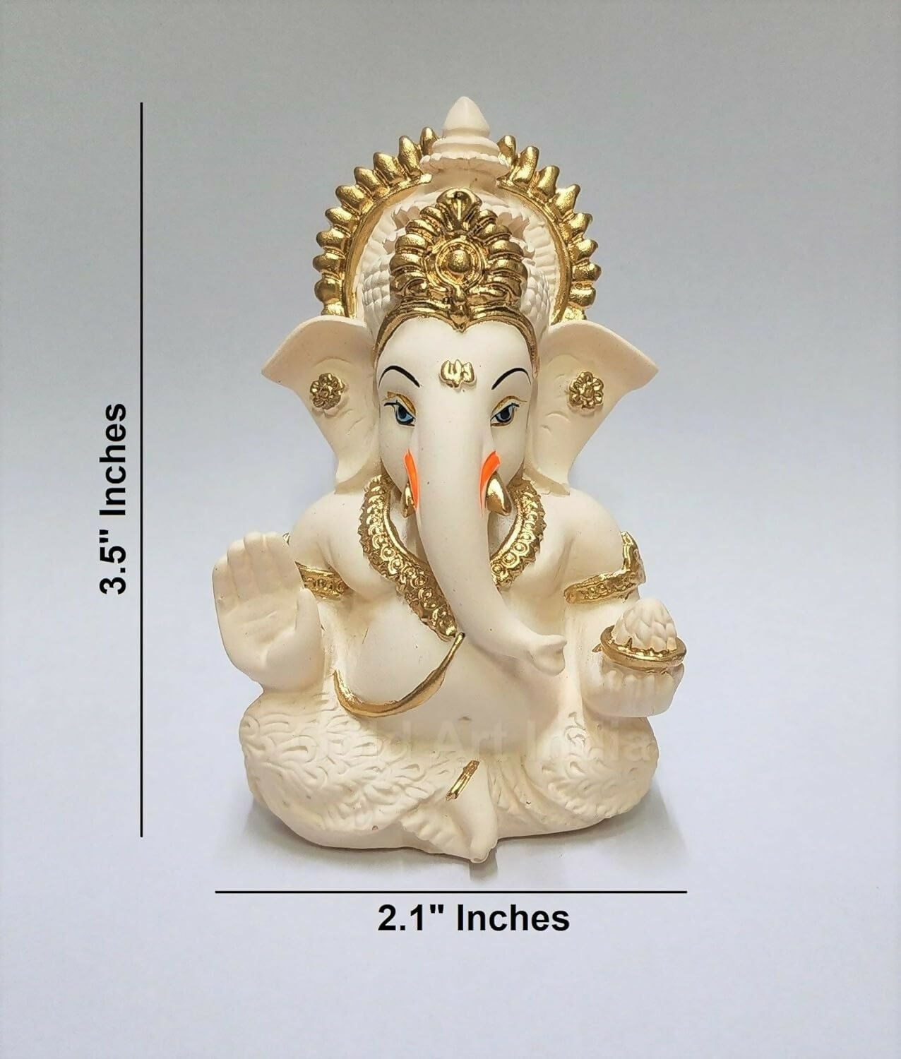 Gold Art India Peach Ivory Finish Ganesha Idol - Grab2buy