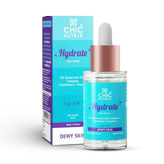 Chicnutrix Korean Hydrate Face Serum – 5% Hyaluronic Acid Complex For Skin Hydration & Skin Barrier Repair, Korean Skincare Grab2Buy Chicnutrix Grab2Buy