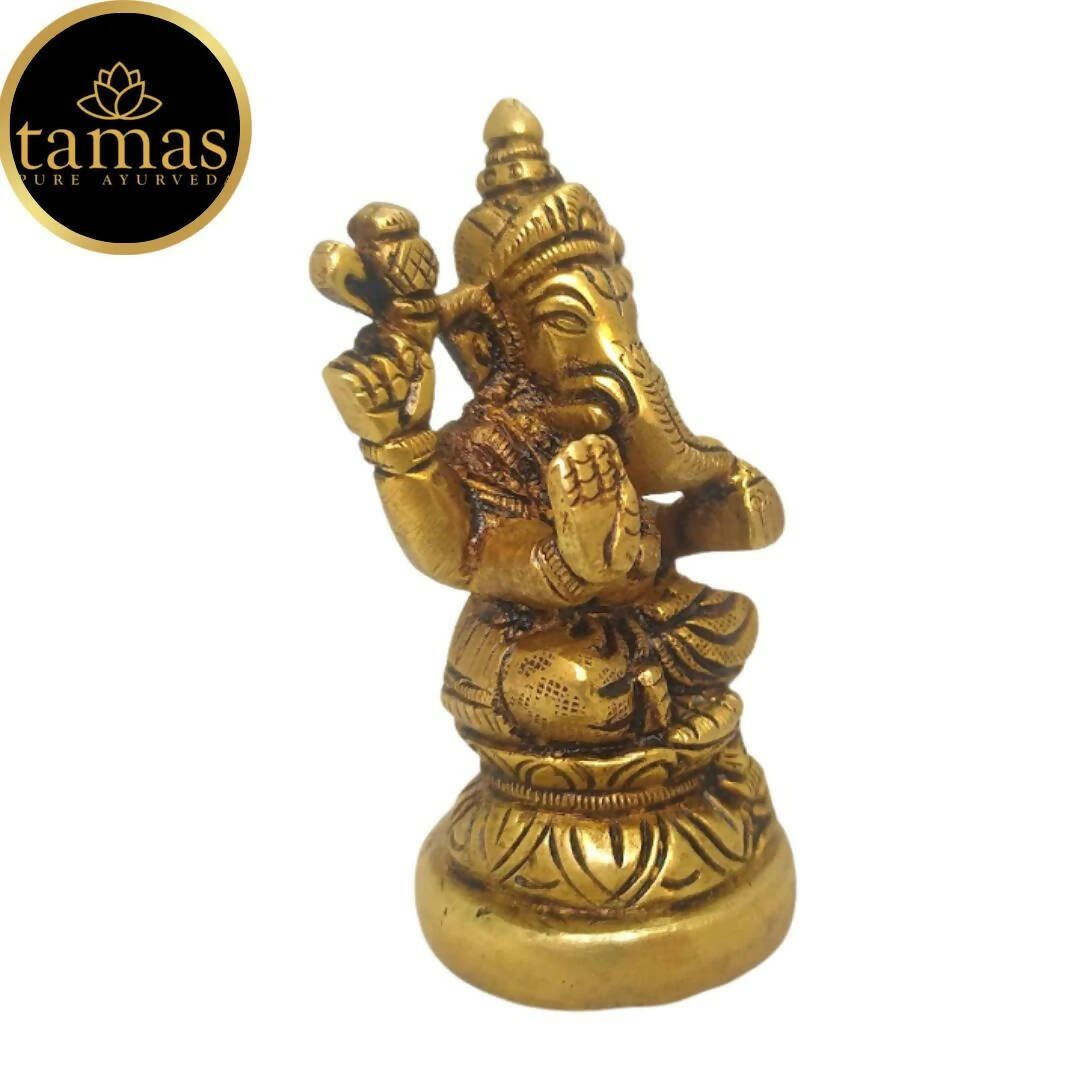 Tamas Brass Handmade Vinayakmoorti Ganesha Statue (Golden) - Grab2buy