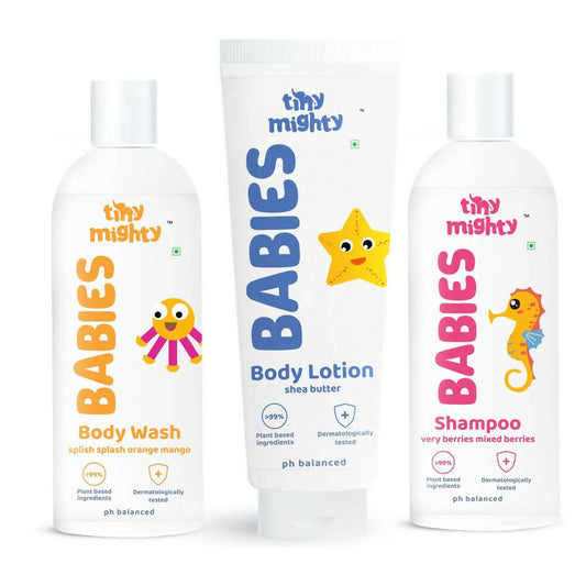 Tiny Mighty Baby Body Wash, Lotion & Shampoo Combo For Sensitive Skin of Kids Grab2Buy Tiny Mighty Grab2Buy