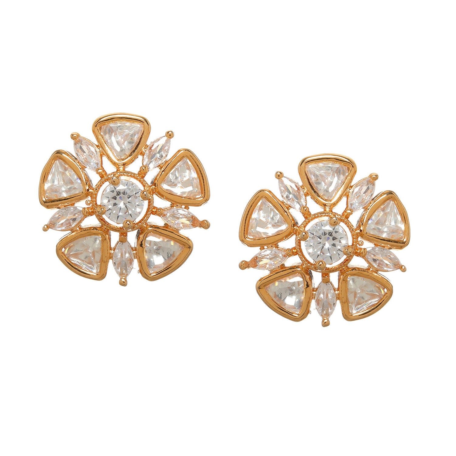 Round Kundan Studs (Gold) - Ruby Raang - Grab2buy