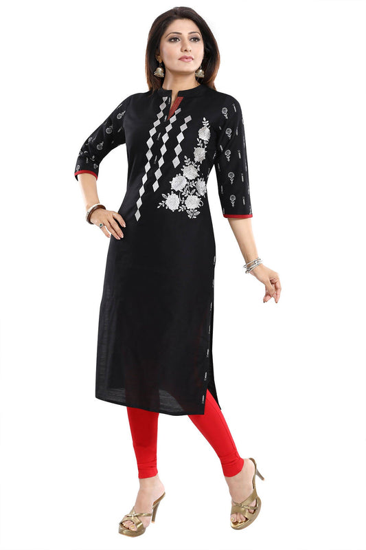 Snehal Creations Designer Long Raw Silk Embroidery Kurti