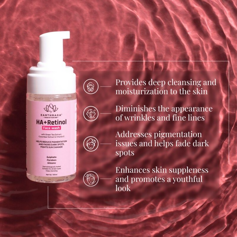 Earthraga HA + Retinol Foaming Face Wash - Grab2buy