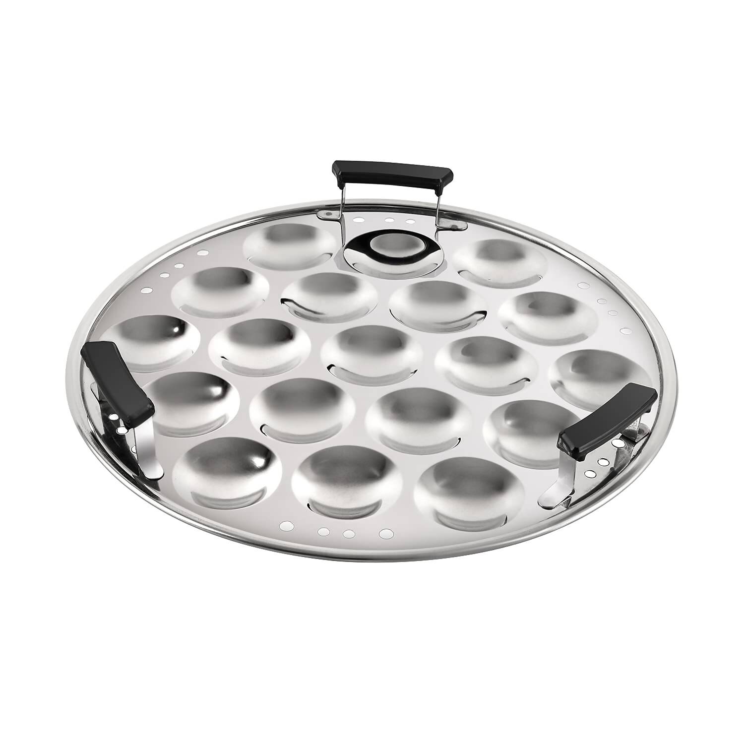 Cello Stainless Steel Induction Base Idli Cooker (Idly Maker) And Multi Kadhai With 6 Plates - Grab2buy