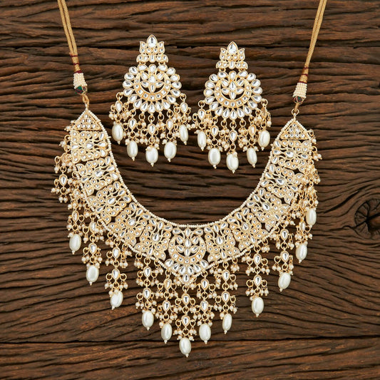 Joban Fashion Women Golden White Necklace Set - Distacart