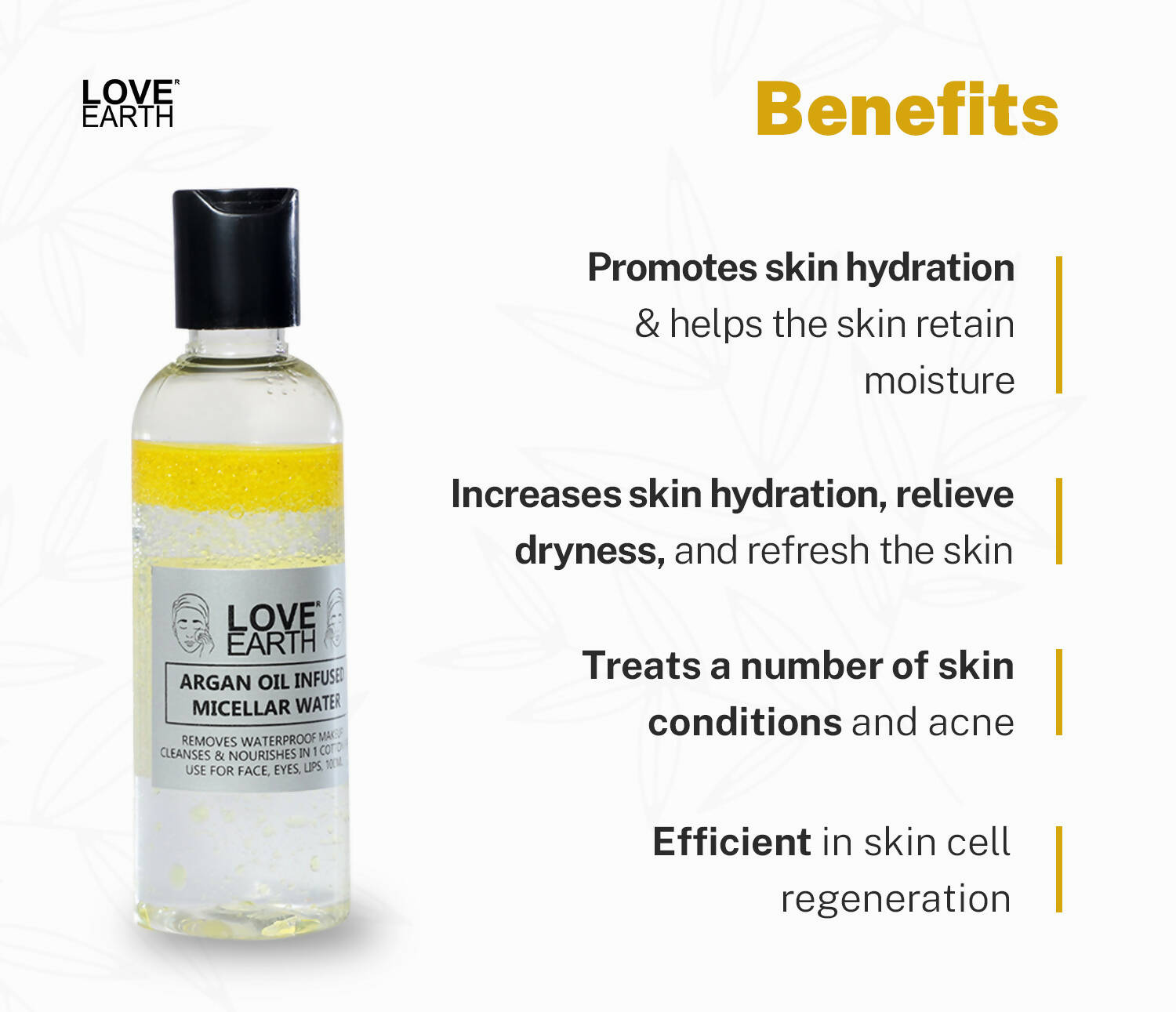 Love Earth Argan Oil Infused Micellar Water - Grab2buy