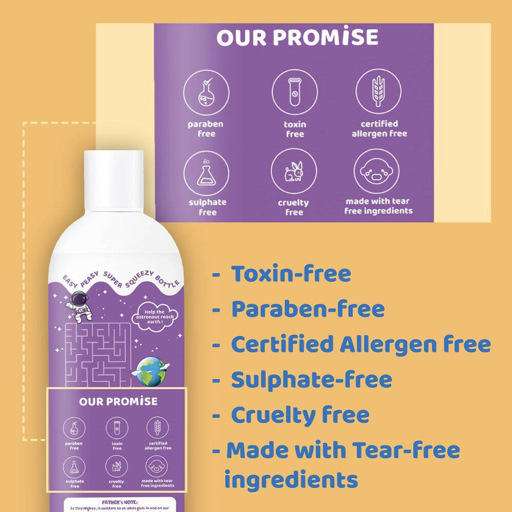 Tiny Mighty Kids Shampoo And Hair Oil Combo For Sensitive Skin - Grab2buy