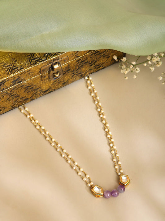 Ruby Raang Purple Amethyst Kundan Necklace | Grab2Buy