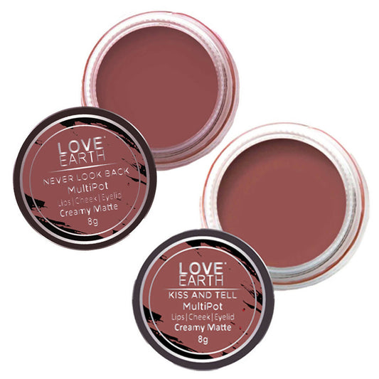 Love Earth Lip Tint & Cheek Tint Multipot Combo (Mauvish Pink & Ruby Pink) Grab2Buy Love Earth Grab2Buy