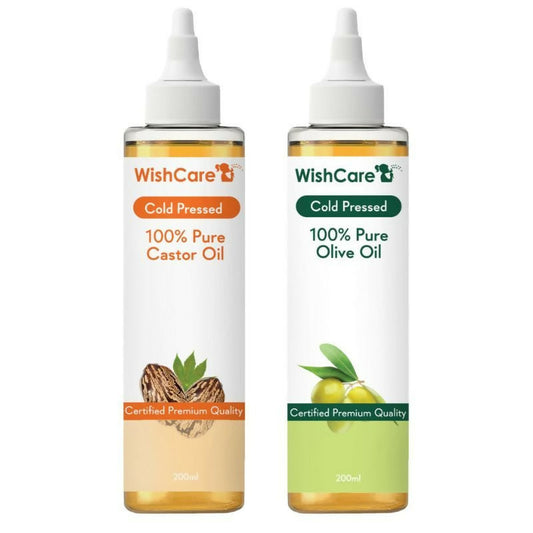 Wishcare 100% Pure Cold Pressed Castor Oil & Olive Oil Combo Grab2Buy Wishcare Grab2Buy