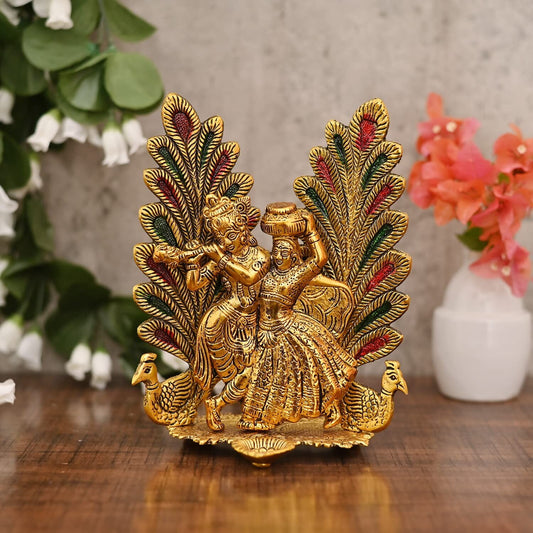 Chhariya Crafts Metal Radha Krishna Idol
