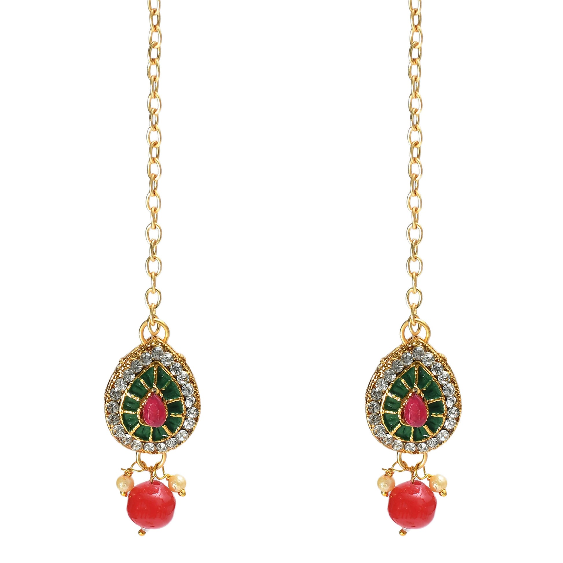 Mominos Fashion Johar Kamal Gold-Plated Brass Finish Meena & Pearls Work Choker For Women - Grab2buy