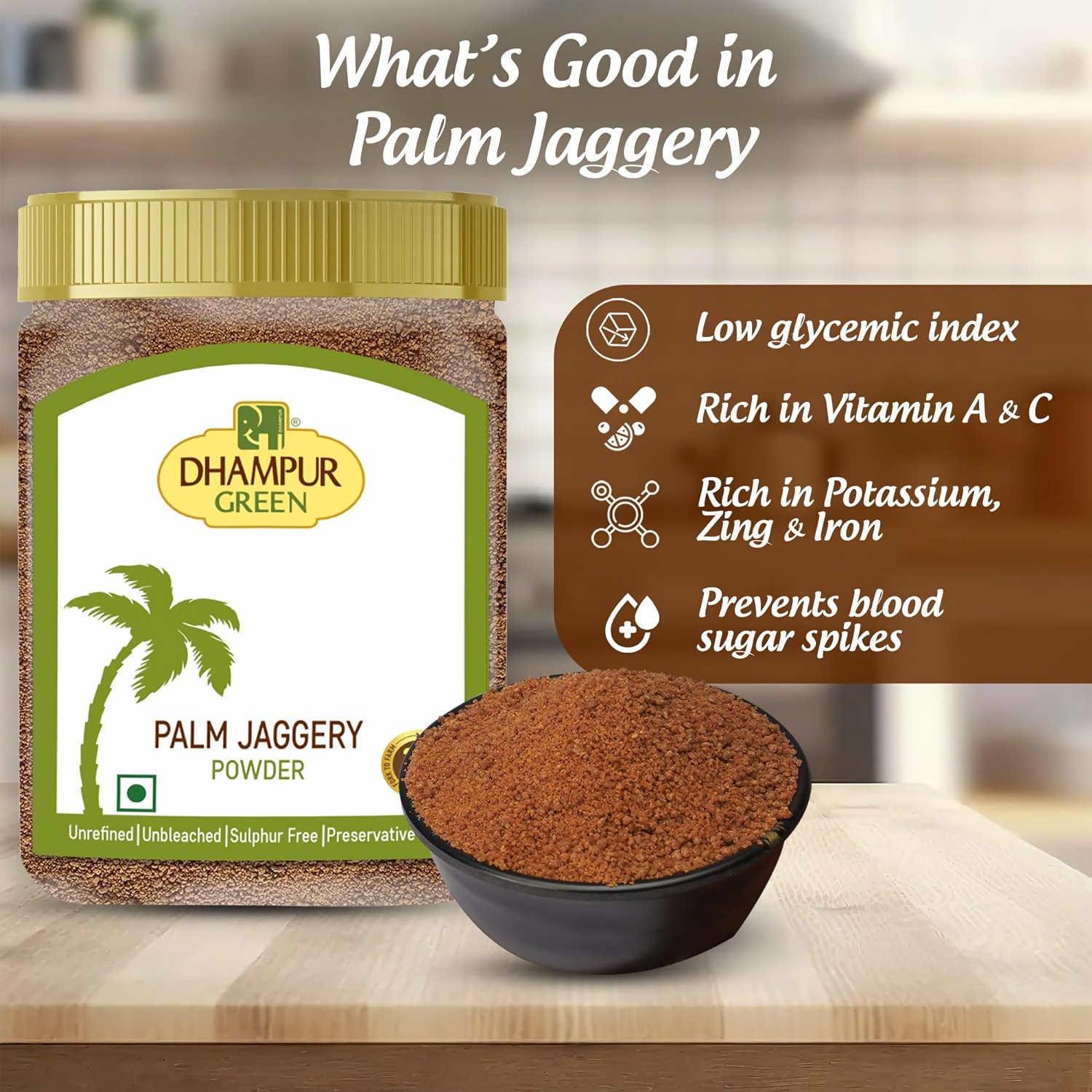 Dhampur Green Palm Jaggery Powder - Grab2buy