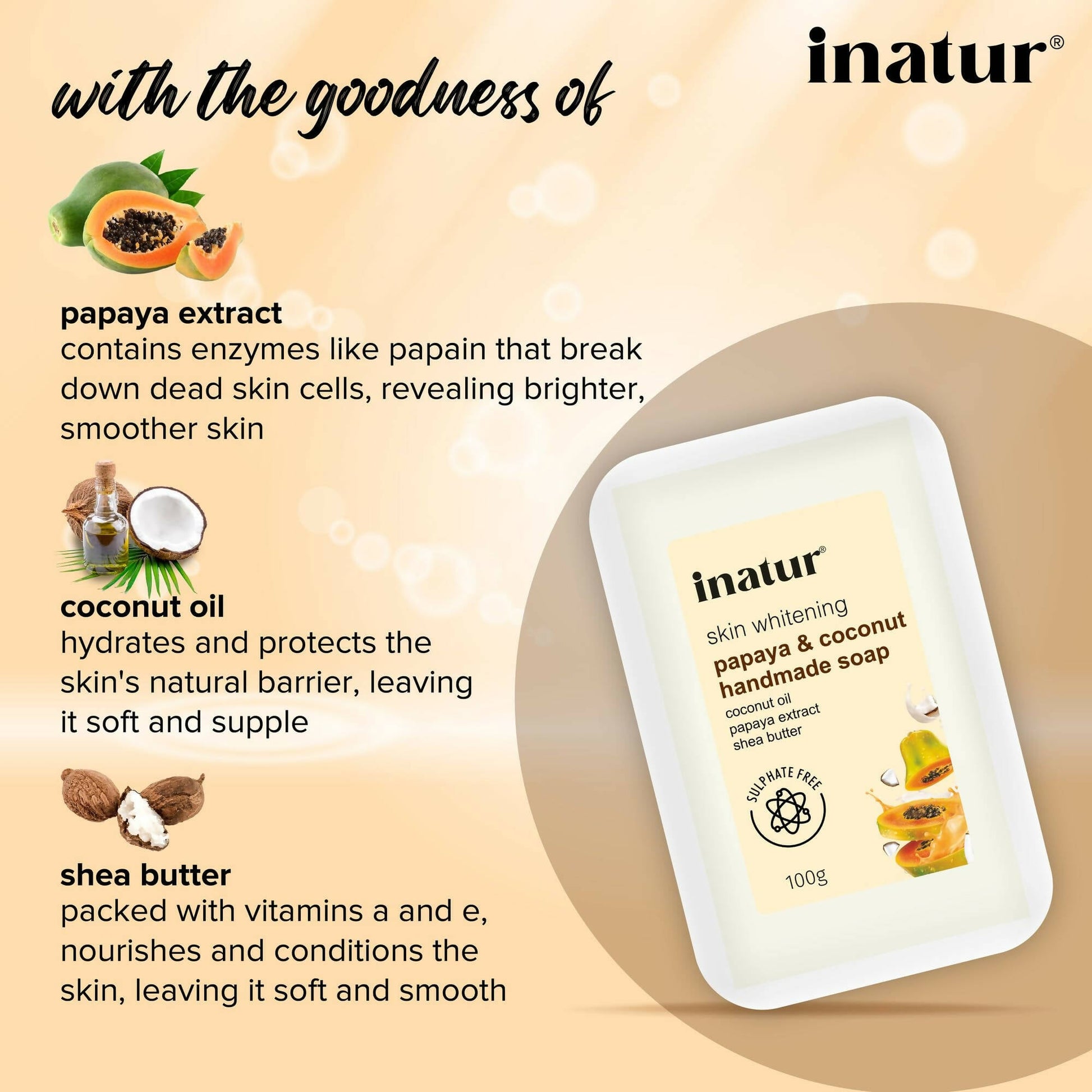 Inatur Papaya and Coconut Soap - Grab2buy