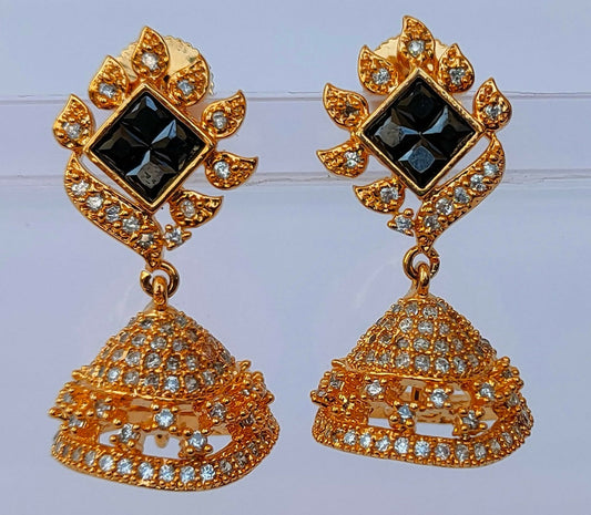 Black AD Designer Jhumkas Grab2Buy Mokshi Collections Grab2Buy