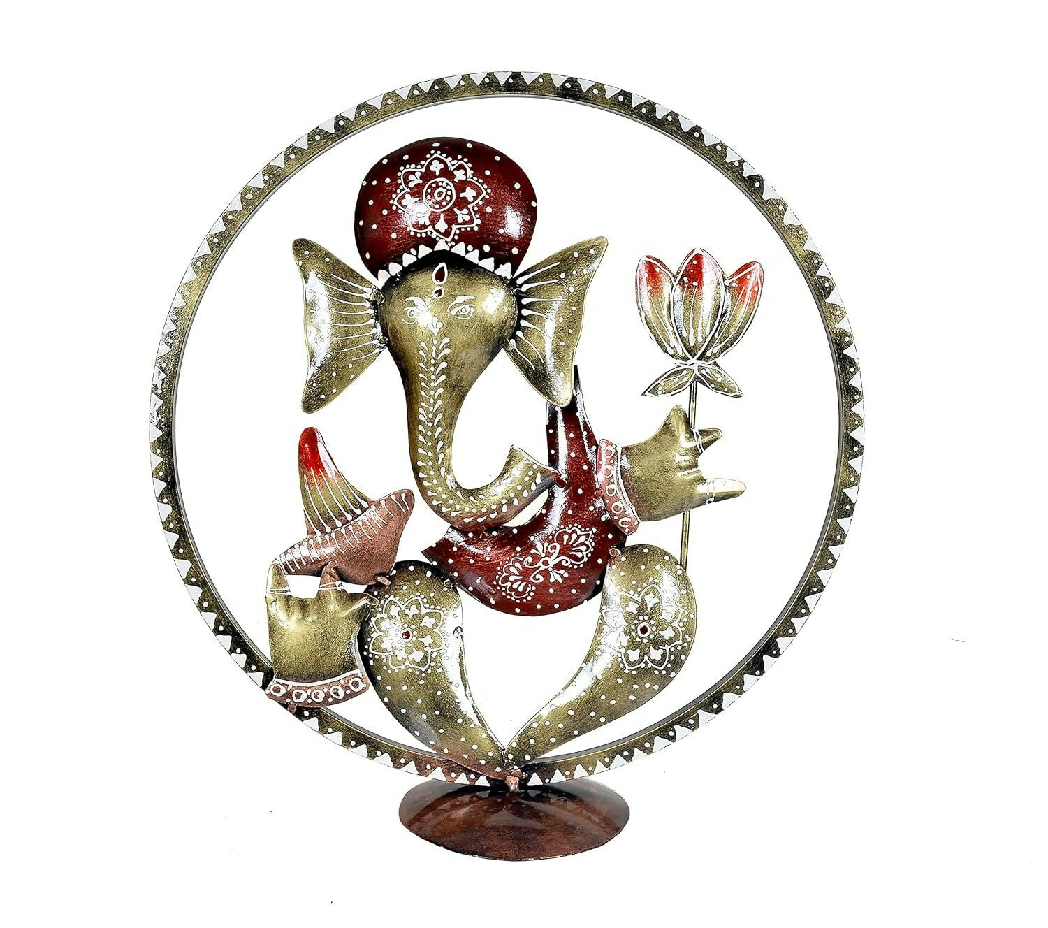 Umi Ganesha Idol in Cirle Decorative Handicraft Showpiece Ganesha Idol - Grab2buy