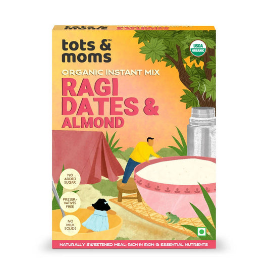 Tots and Moms Organic Ragi Dates & Almonds Instant Mix - Grab2buy