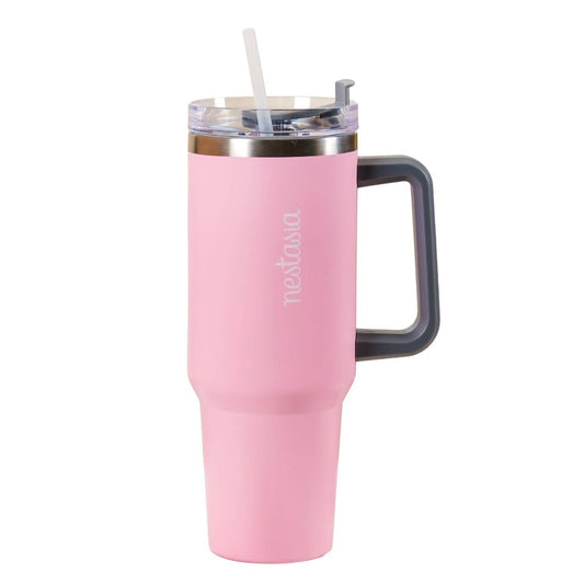 Grab2Buy Tumbler with Handle Straw & Lid - 1.2L (Pink)