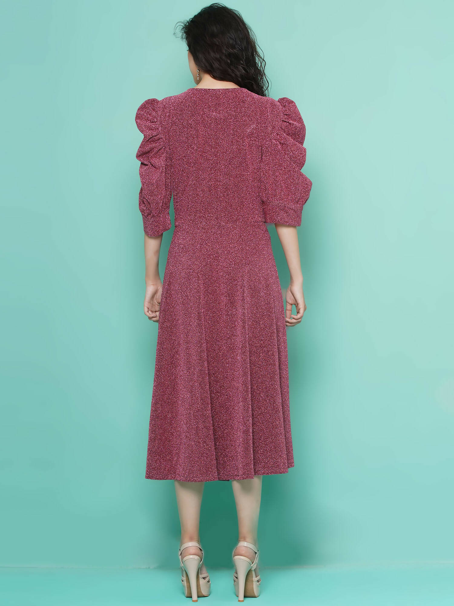 Women Republic Pink Dress with Attached Bow - Grab2buy
