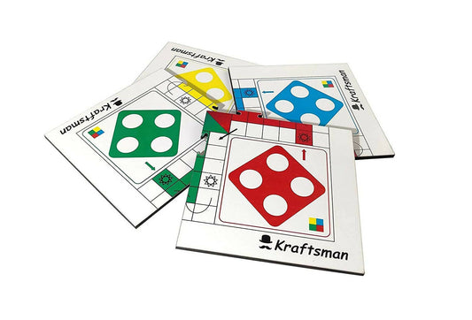 Kraftsman Wooden Portable Ludo Board Game for Kids and Adults (11×11 Inches) | Travel Pouch Included for Pawns and Dice - Grab2buy