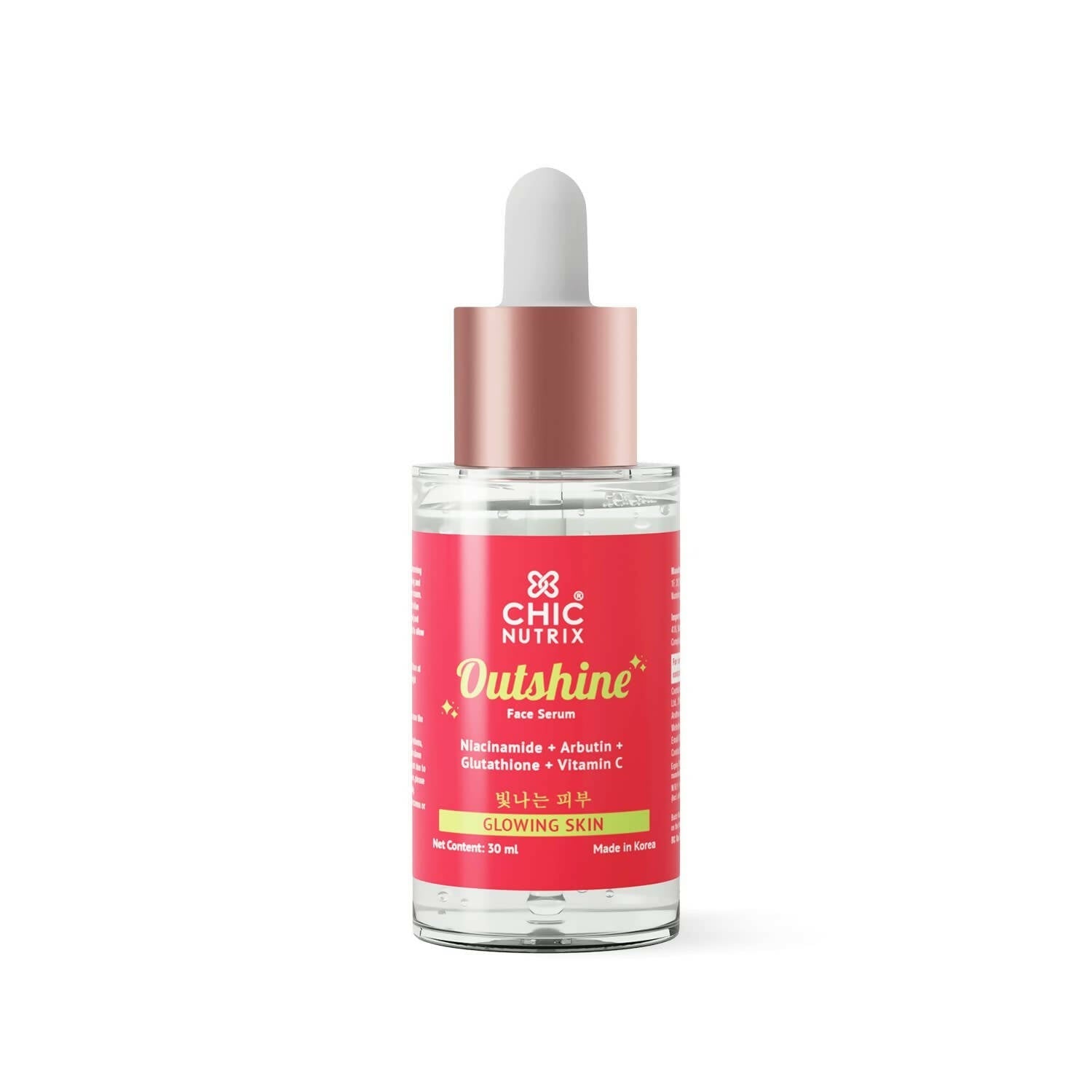 Chicnutrix Outshine Face Serum - Niacinamide + Vitamin C + Glutathione + Arbutin - Glowing Skin - Grab2buy