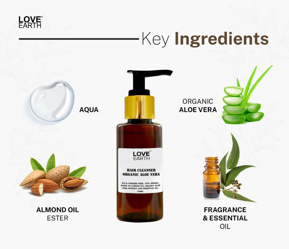 Love Earth Hair Cleanser with Organic Aloe Vera - Grab2buy
